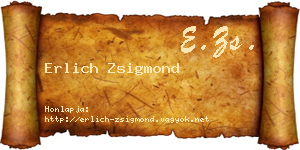 Erlich Zsigmond névjegykártya