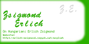 zsigmond erlich business card